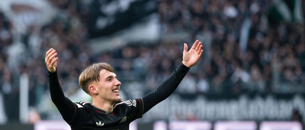 Für den FC Bayern jubelte Lennart Karl schon. Jetzt ist er ein DFB-Kandidat. (Archivbild).