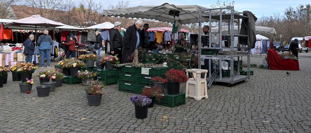 Potsdamer Wochenmarkt auf dem Bassinplatz. Ab Montag sollen alle Händler einen neuen Platz zugewiesen bekommen.