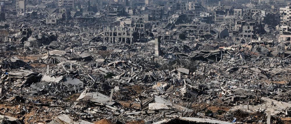 Destroyed buildings as seen from an Israeli military outpost within the borders of the 'yellow line' in the Shujaiya neighborhood in the eastern part of Gaza City in the Gaza Strip November 5, 2025. REUTERS/Nir Elias EDITOR'S NOTE: REUTERS PHOTOGRAPHS WERE REVIEWED BY THE IDF AS PART OF THE CONDITIONS OF THE EMBED. SIX PHOTOS WERE REMOVED BY REUTERS UPON IDF REQUEST, CITING SECURITY CONCERNS. ALL SIX PHOTOS WERE OF AN IDF OUTPOST.