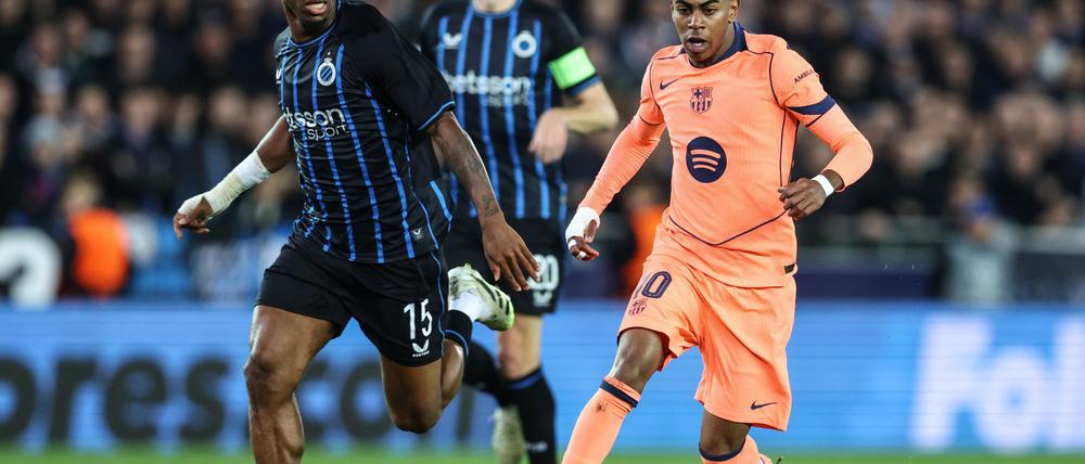 Yamal (rechts) rettete Barcelona einen Punkt in Brügge.