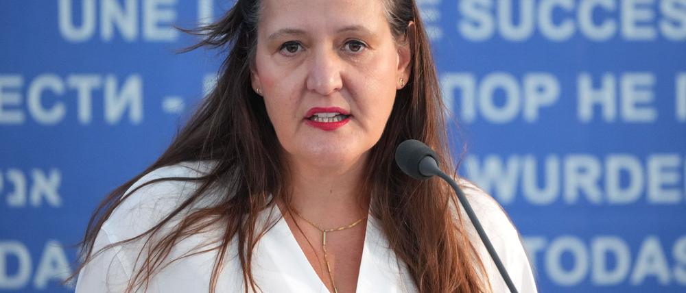 Ministerin Manja Schüle (SPD) fand in Ravensbrück eindrückliche Worte.