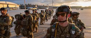 US-Soldaten der 173. Airborne Brigade auf dem Stützpunkt in Ramstein.