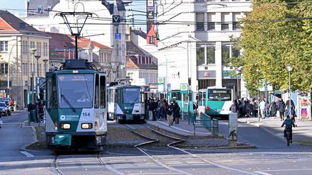 Haltestelle am Platz der Einheit in Potsdam.