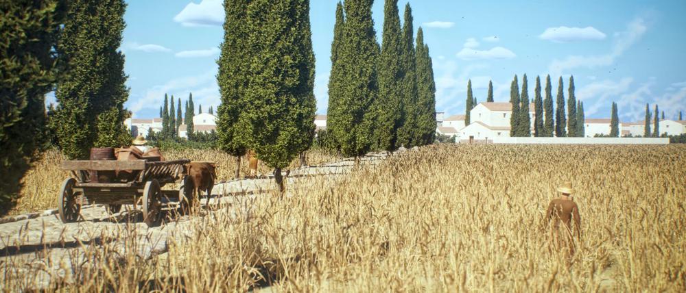 Vielbefahrene Straßen waren oft gepflastert, wie in der antiken Stadt Timgad in Algerien