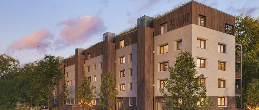 Entwurf für das Immobilienprojekt „Paulinenaue“.