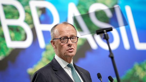 Bundeskanzler Friedrich Merz (CDU) spricht bei der Weltklimakonferenz COP30.
