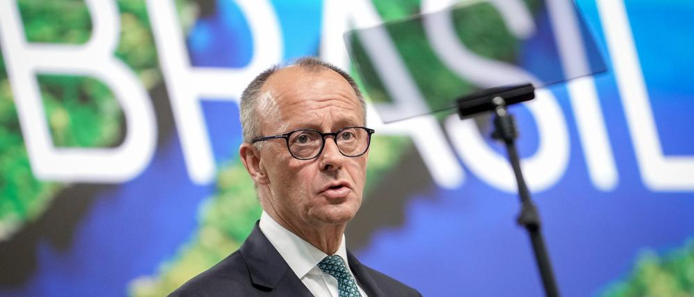 Bundeskanzler Friedrich Merz (CDU) spricht bei der Weltklimakonferenz COP30.