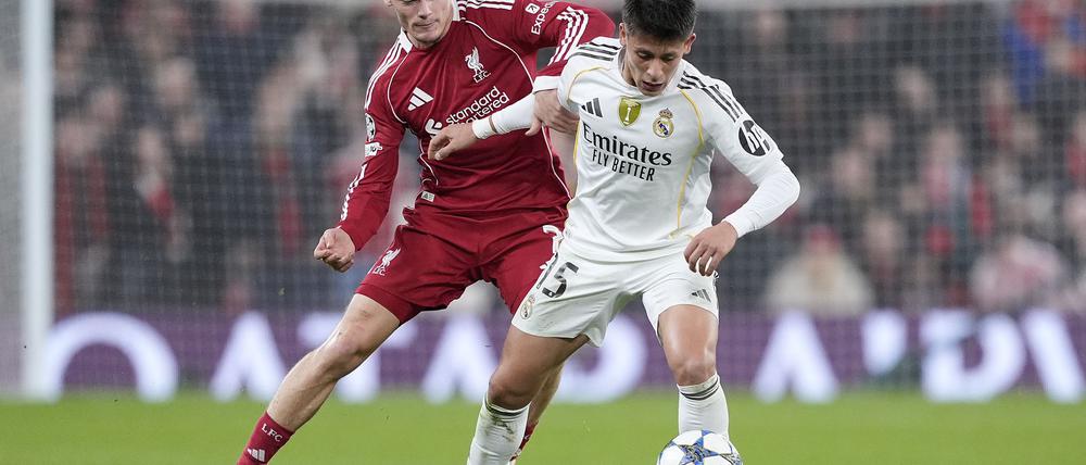 Weiter im Fokus: Liverpools Florian Wirtz (l) fand gegen Real Madrid zu alter Stärke.