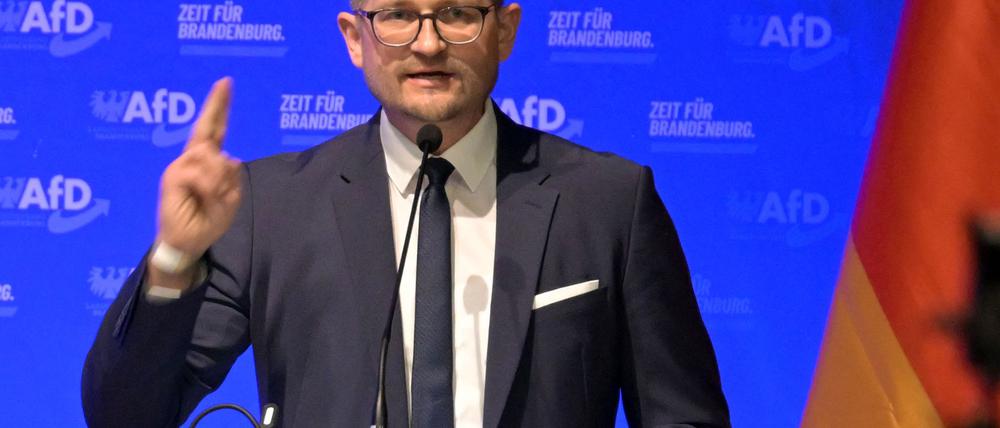Brandenburgs AfD-Landesvorsitzender René Springer nennt eine Regierungsübernahme als Ziel seiner Partei.