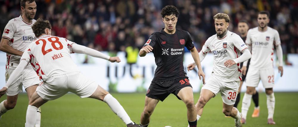 Leverkusens Ibrahim Maza erzielte einen Doppelpack gegen Heidenheim.