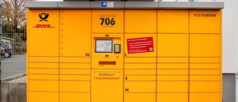 Gestatten, Ihre Postfiliale! Bundesweit 72 Automaten wurden als Postfilialen zugelassen, diese hier in Sankt Augustin bei Bonn ist eine davon.