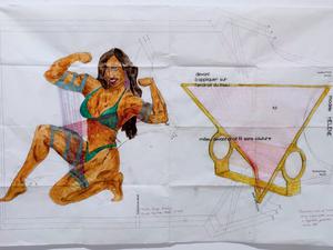 Lisa Premke, Geometric Bodies: Hyperboloid Paraboloid Double Biceps, 2022.