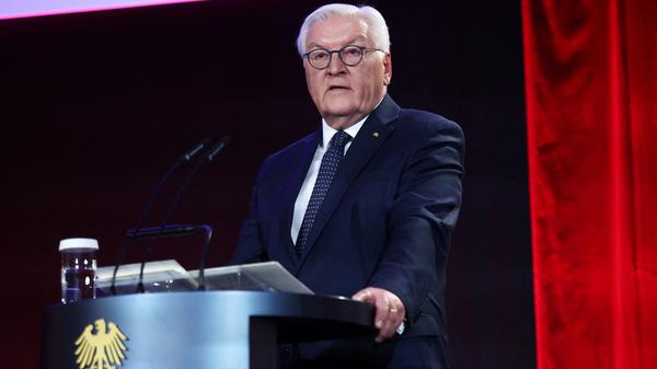 Bundespräsident Frank-Walter Steinmeier bei seiner Rede zum 9. November.