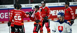 Das deutsche Team durfte gegen die Slowakei dreimal jubeln. 