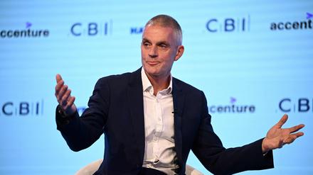 (FILES) BBC Director General Tim Davie speaks at the Confederation of Business Industry (CBI) annual conference at the Vox Conference Centre in Birmingham on November 22, 2022. Tim Davie has announced on November 11, 2025 he will step down as director-general of the BBC. It comes after concerns have been raised about impartiality at the corporation, including how a speech by US President Donald Trump was edited in an episode of Panorama. (Photo by Oli SCARFF / AFP)