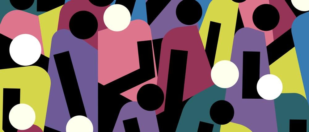 Illustration einer gemischten Gesellschaft