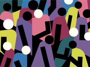 Illustration einer gemischten Gesellschaft