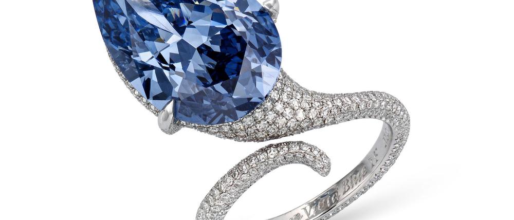 Blieb bei der Auktion etwas unter dem Schätzpreis: Der blaue Mellon-Diamant. 