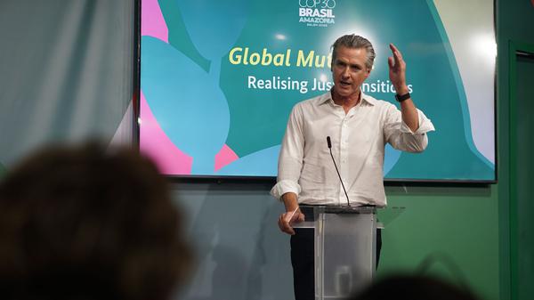 Der demokratische Politiker Gavin Newsom will Hoffnung auf der Weltklimakonferenz verbreiten.