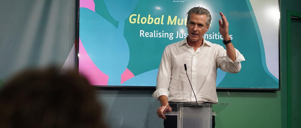 Der demokratische Politiker Gavin Newsom will Hoffnung auf der Weltklimakonferenz verbreiten.