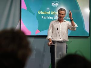 Der demokratische Politiker Gavin Newsom will Hoffnung auf der Weltklimakonferenz verbreiten.