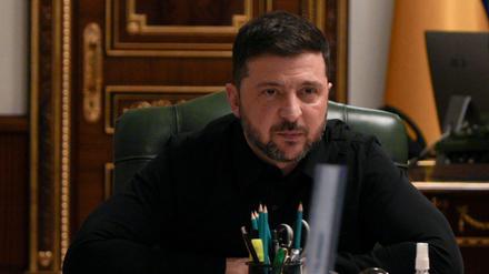 Wolodymyr Selenskyj, Präsident der Ukraine, spricht während einer Pressekonferenz (Symbolbild).