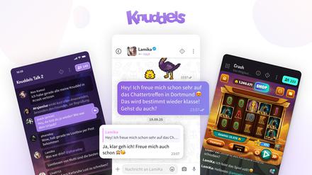 Knuddels verbindet seine Community über Chaträume (links), private Unterhaltungen (Mitte) und gemeinsame Online-Spiele (rechts). // Weiterer Text über ots und www.presseportal.de/nr/101677 / Die Verwendung dieses Bildes für redaktionelle Zwecke ist unter Beachtung aller mitgeteilten Nutzungsbedingungen zulässig und dann auch honorarfrei. Veröffentlichung ausschließlich mit Bildrechte-Hinweis.
