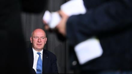 Berlins Regierender Bürgermeister Kai Wegner bei der Berlin Freedom Conference in Anlehnung an die Freiheitsbewegung zum Mauerfall.