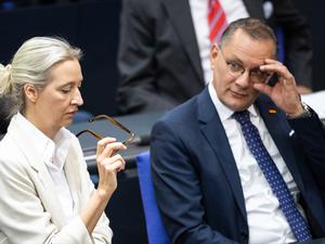 Die Fraktionsvorsitzenden der AfD, Alice Weidel und Tino Chrupalla