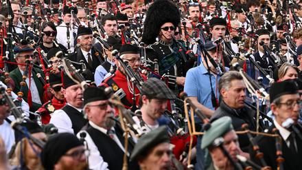 Eine von AC/DC's berühmtesten Rockhymnen erfüllte die Innenstadt.