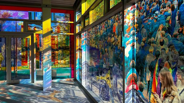 Pavillon auf der Freundschaftsinsel wird bis Mitte Februar zur Skulptur. Neue Kunst am Pavillon auf der Freundschaftsinsel, "Im Zwischenraum des utopischen Gedächtnisses".