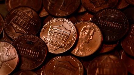 Die letzten in der US-Münzanstalt in Philadelphia gepressten Pennys. 