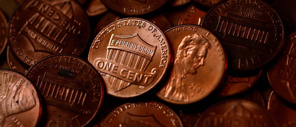 Die letzten in der US-Münzanstalt in Philadelphia gepressten Pennys. 