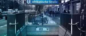 Blick auf den Eingang zum U-Bahnhof Afrikanische Straße.