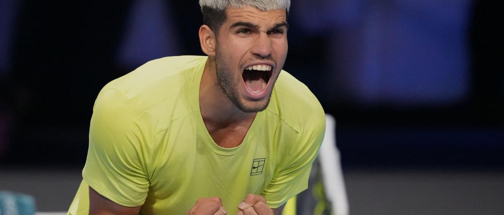 Jubelt über das Erreichen eines großen Ziels: Carlos Alcaraz