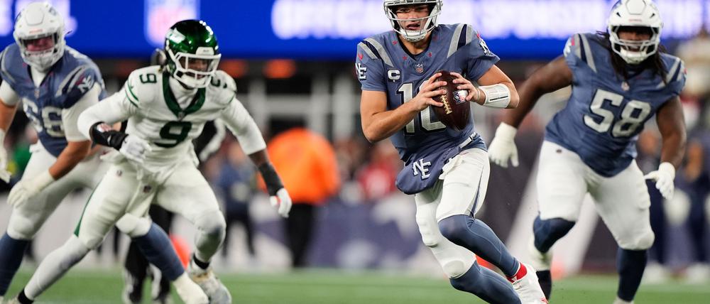 Die New England Patriots mit Quarterback Drake Maye sind in der NFL derzeit nicht zu stoppen.