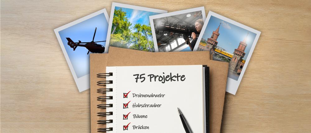 Collage zum Thema: Dafür gibt Berlin die Milliarden aus dem Sondervermögen aus