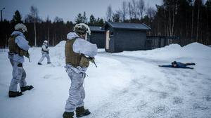 Norwegischer Grenzschutz in der Nähe Russlands.