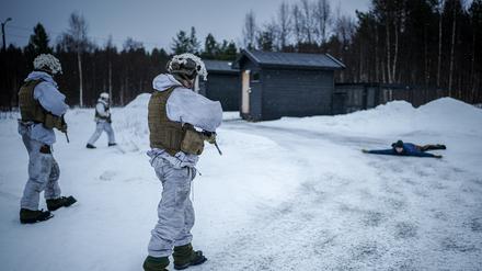Norwegischer Grenzschutz in der Nähe Russlands.