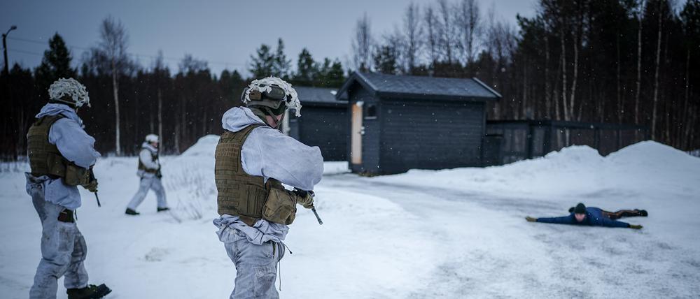 Norwegischer Grenzschutz in der Nähe Russlands.