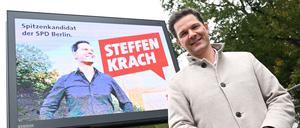 Spitzenkandidat Steffen Krach bei einem Fototermin zum Start der Wahlkampagne der Berliner SPD.