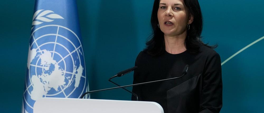 Im vergangenen Jahr sprach sie noch für Deutschland, nun für die UN: Annalena Baerbock.