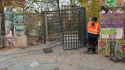 Polizisten haben in der Nähe eines neu eingebauten Eingangstors am Görlitzer Park in Berlin-Kreuzberg einen 14-Jährigen festgenommen. (Archivbild)