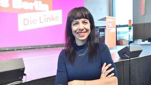 Elif Eralp, Spitzenkandidatin der Berliner Linke, beim Landesparteitag.