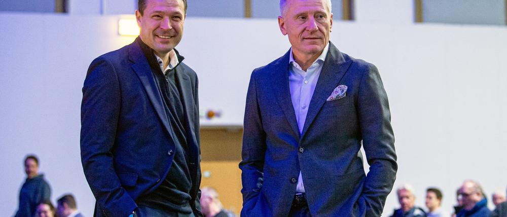 Görlich (r.) konnte die Hertha-Mitglieder begeistern.