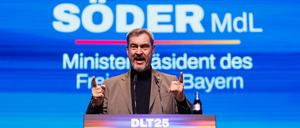 Markus Söder (CSU), Ministerpräsident von Bayern, spricht beim Deutschlandtag der Jungen Union (JU). 