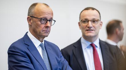 Kann sich Friedrich Merz (l.) noch auf Fraktionschef Jens Spahn verlassen?