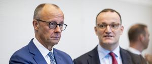 Kann sich Friedrich Merz (l.) noch auf Fraktionschef Jens Spahn verlassen?