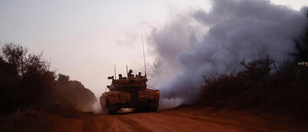Israels Merkava-Panzer, hier bei einem Einsatz an der libanesischen Grenze, fahren mit deutschen Getrieben.