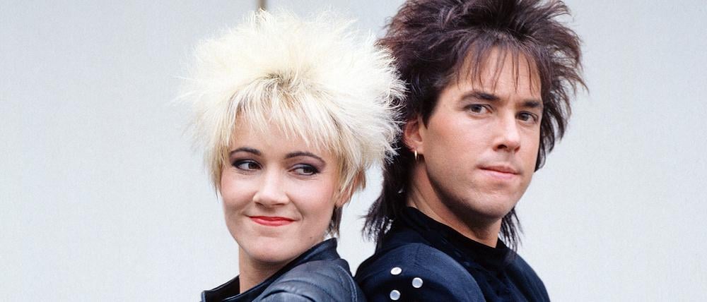 Das Pop Duo in seiner originalen Konstellation: Sängerin Marie Fredriksson und Gitarrist Per Gessle in ihrem unverwechselbaren 80er-Jahre-Look. 